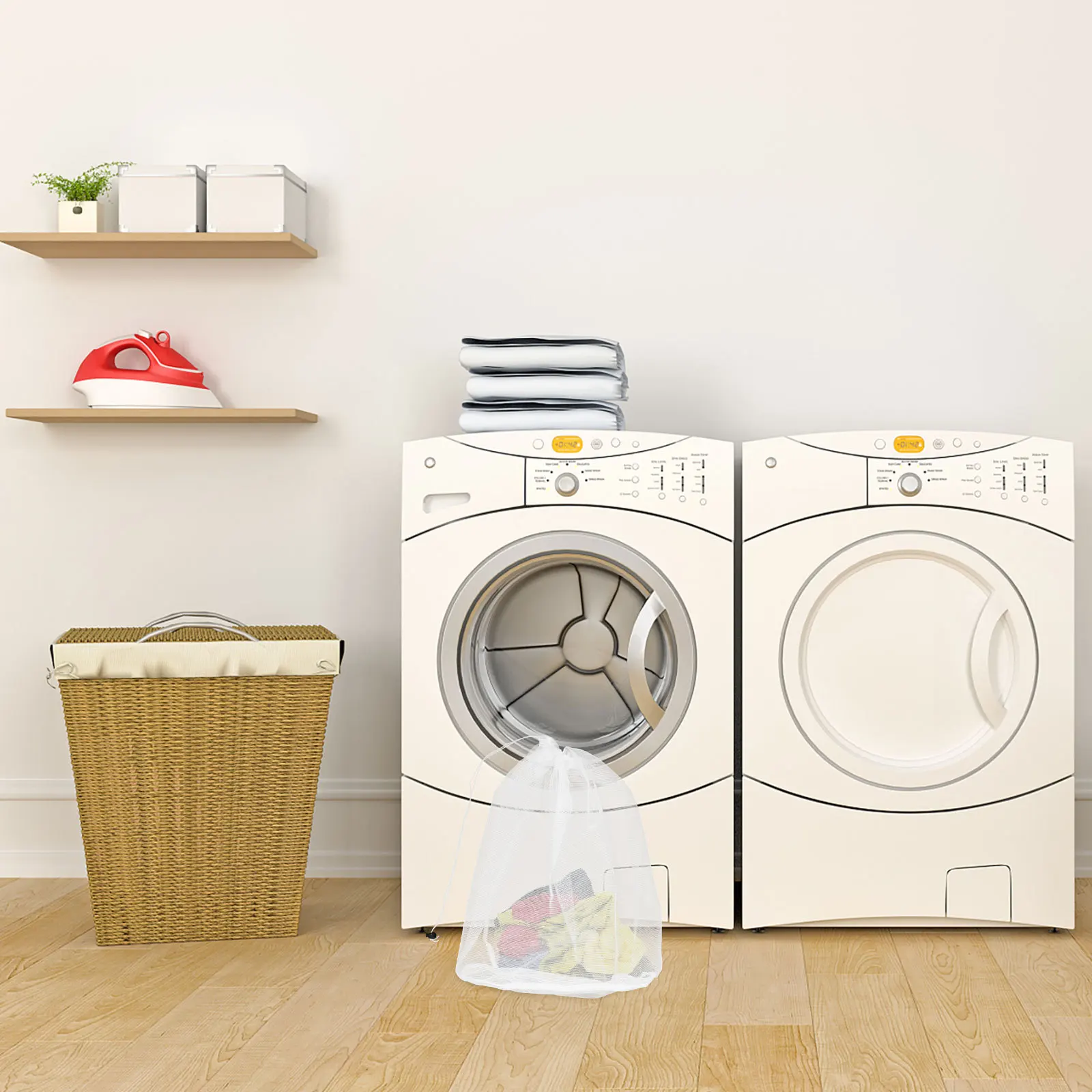 

2Pcs Thickened Mesh Laundry Bags Delicate Bra Lingerie Underwear Clothes Protection Net Washing Machine Large Medium