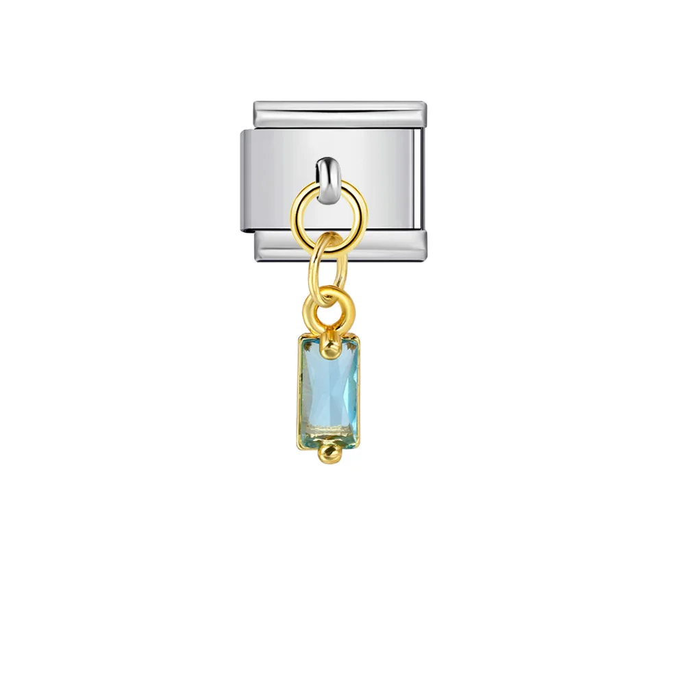 Y2k Einfarbiger Quadratischer Kristallanhänger, Italienischer Charm-Anhänger, passend für 9mm Edelstahlarmbänder, DIY-Schmuckgeschenk – Detail 4