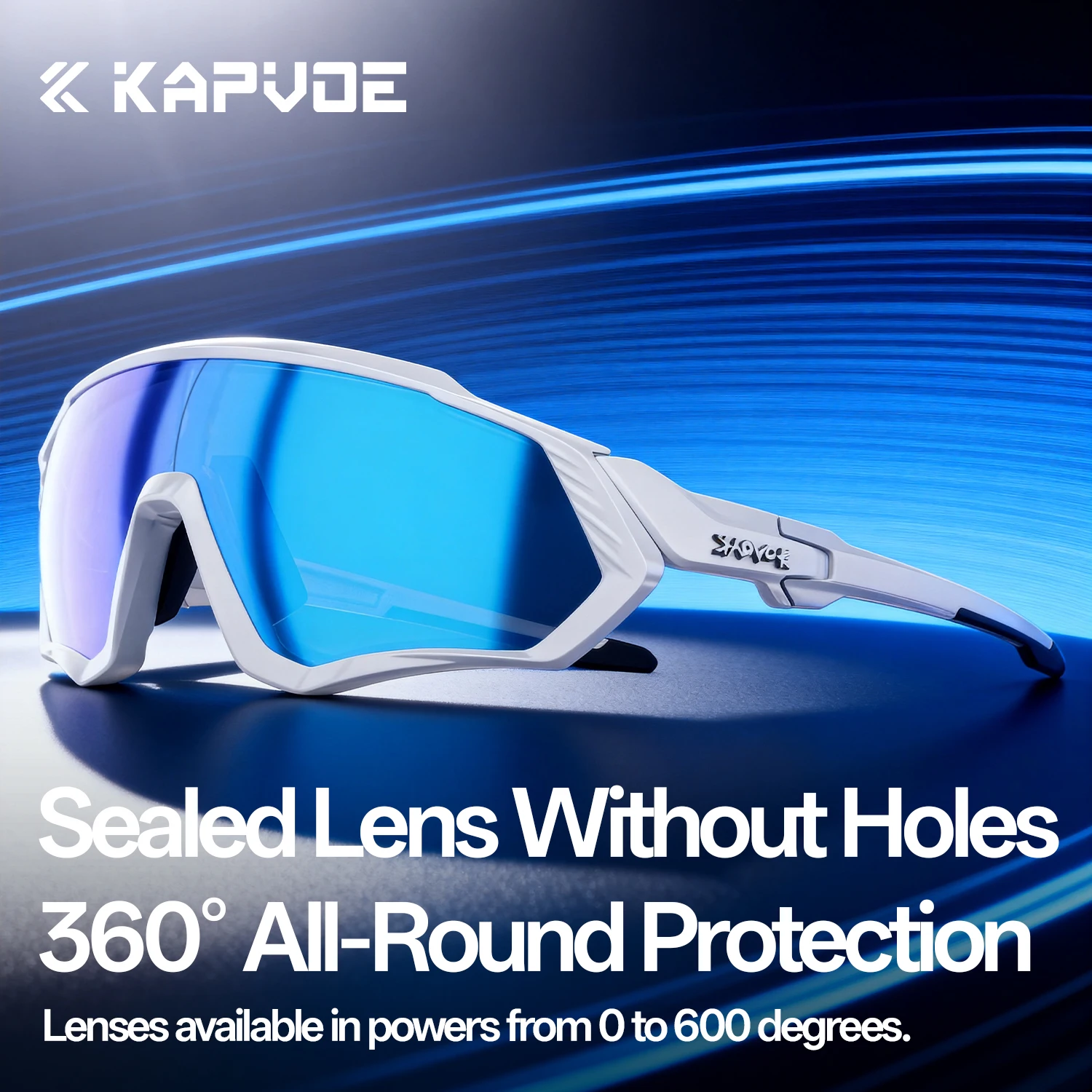 Kapvoe Prescription Cycling Glasses One-piece Molding Sports Sunglasses Customize Eyewear  Sports Bike Goggles for Men Women