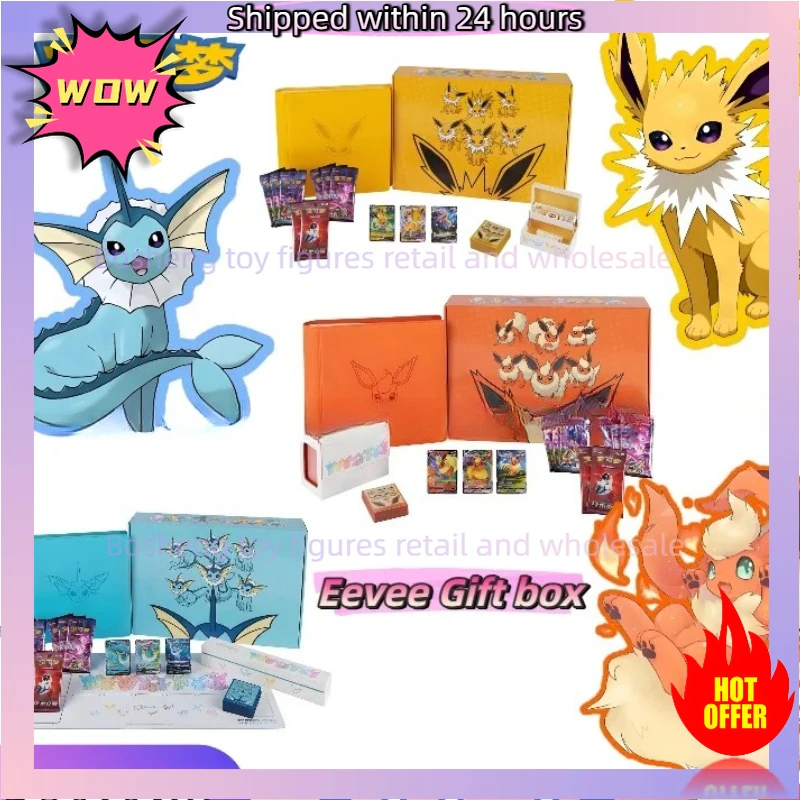NEUER SPOT Original PTCG Sammelkartenspiel Chinesisches Eeveelution Erweiterte Geschenkbox Feuer Eevee Wasser Eevee Sammelkartengeschenke