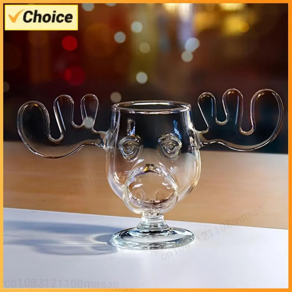 

240 мл 8 унций Рождественский лось стеклянная чашка сок молоко лось кружка Рождественская голова оленя чашка для пива и воды Рождественская праздничная вечеринка посуда для напитков подарки