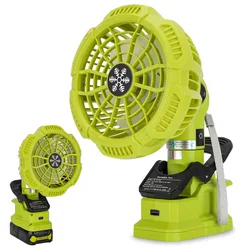 Cordless 18V Clip on Fan for Ryobi 18V Li-ion Battery,Energy Efficient 3 Speed Settings Portable Outdoor Camping Fan with USB