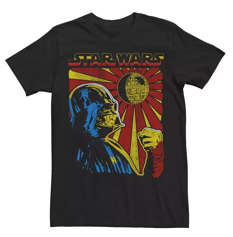 Star Wars Herren-Kurzarm-T-Shirt, Science-Fiction-Retro-Streetwear, Clone Wars, Death Star, Millennium Falcon, tägliches Fan-Geschenk