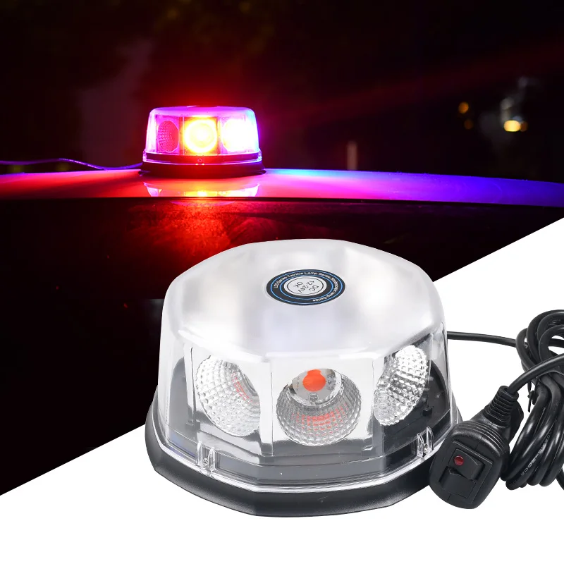 DC12V Car Truck Emergency Light LED Warning Police Lihgt Strobe Light Red Blue Yellow High Power Circular Road Engineering Lamp