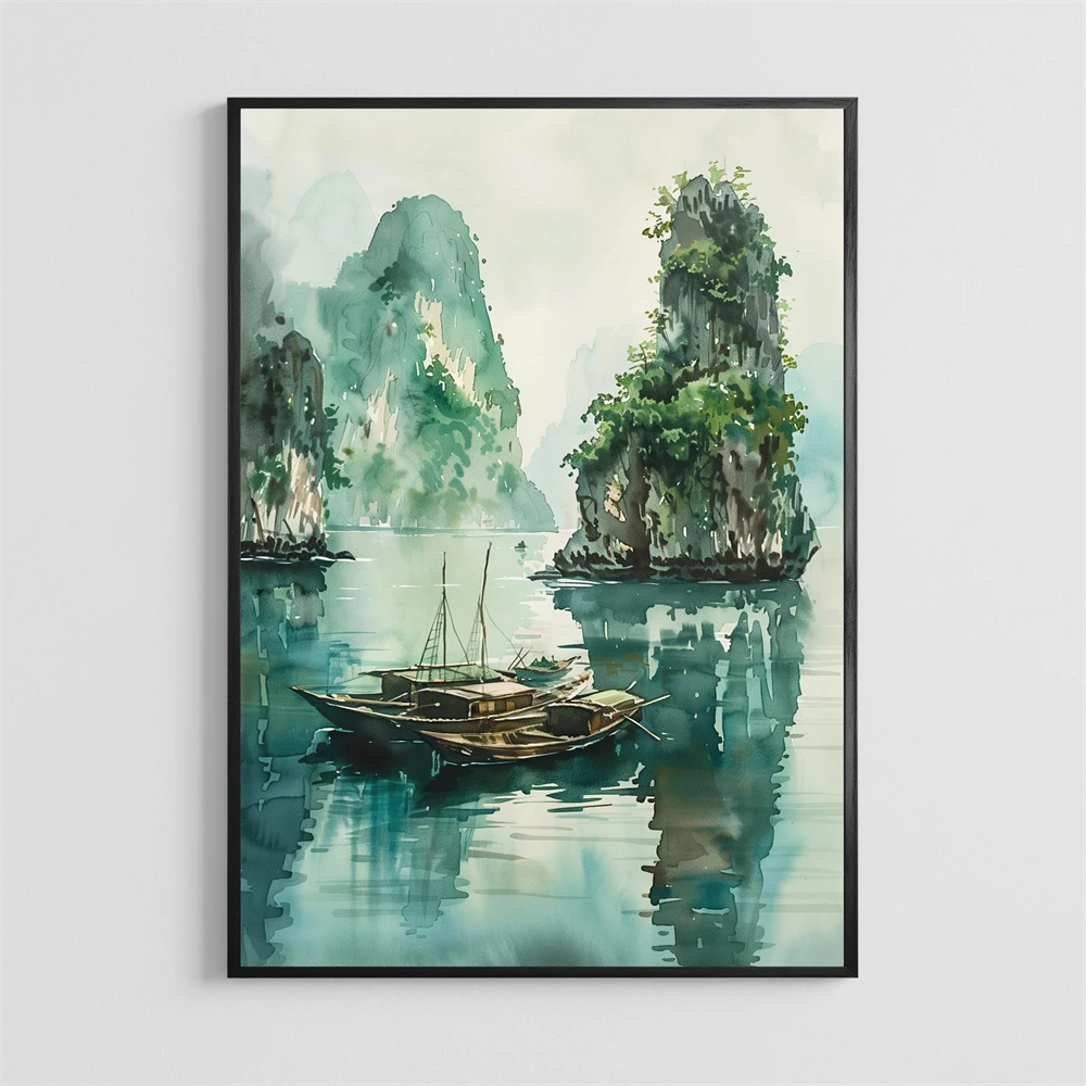 ベトナム水彩ポスター東南アジア旅行アートプリントバルセロナス - Home Decor Vietnam のレビューと価格