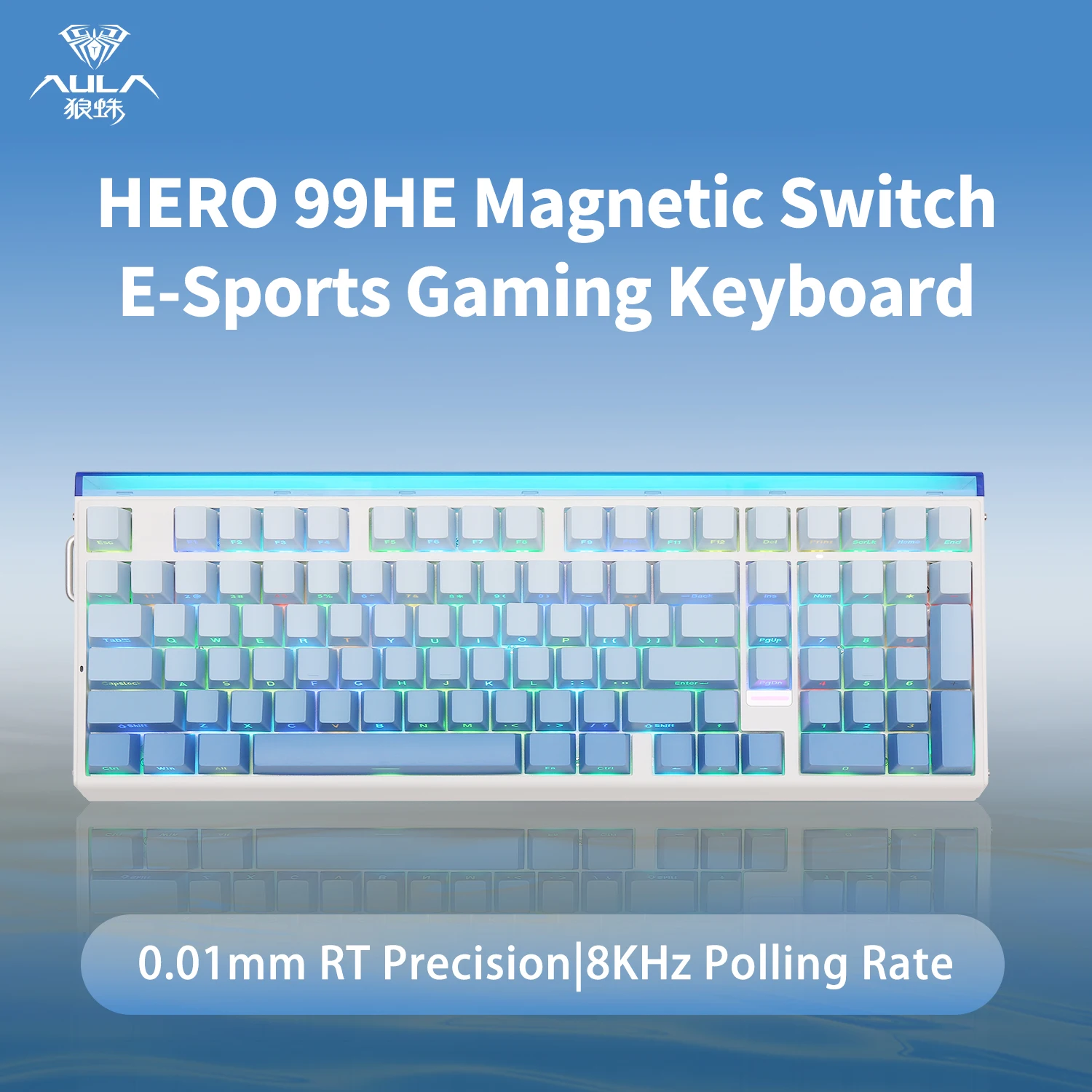 AULA Hero 99he Magnetic Switch Keyboard 99% layout Wired Trigger 8K polling rate Gamer Customize RGB Hall effec Keyboard