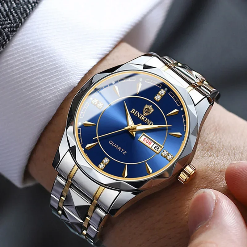 Reloj de negocios BINBONG para hombre, relojes deportivos a prueba de agua para hombre, reloj de lujo de marca superior, reloj de pulsera de cuarzo para hombre, reloj Masculino B5552