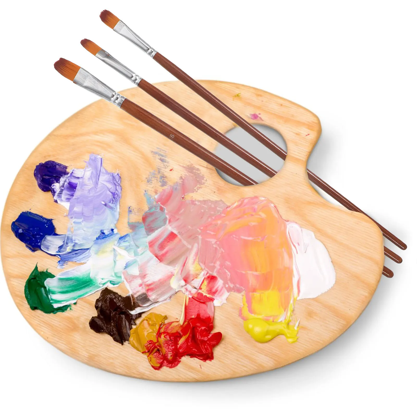 

13Pcs Professional Painting Brush Set Lightweight Aluminum Handle Nylon Brushes for Oil Watercolor Pigment Art Student Supplies