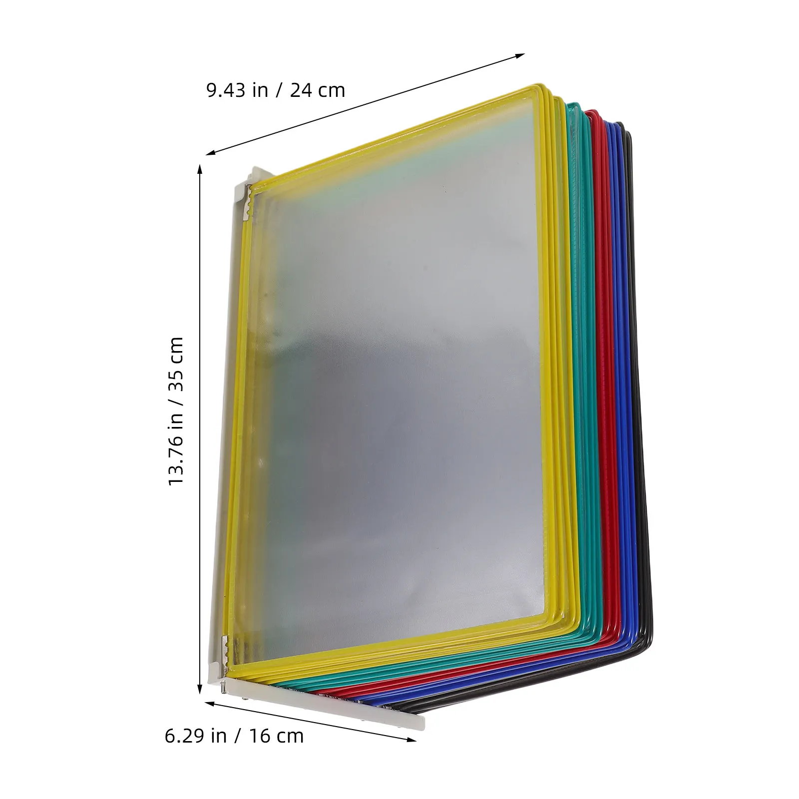 Multicoloured Wall Display Board System Document Holder for Offices Exhibition Halls Restaurants Transparent Wall Mounted File