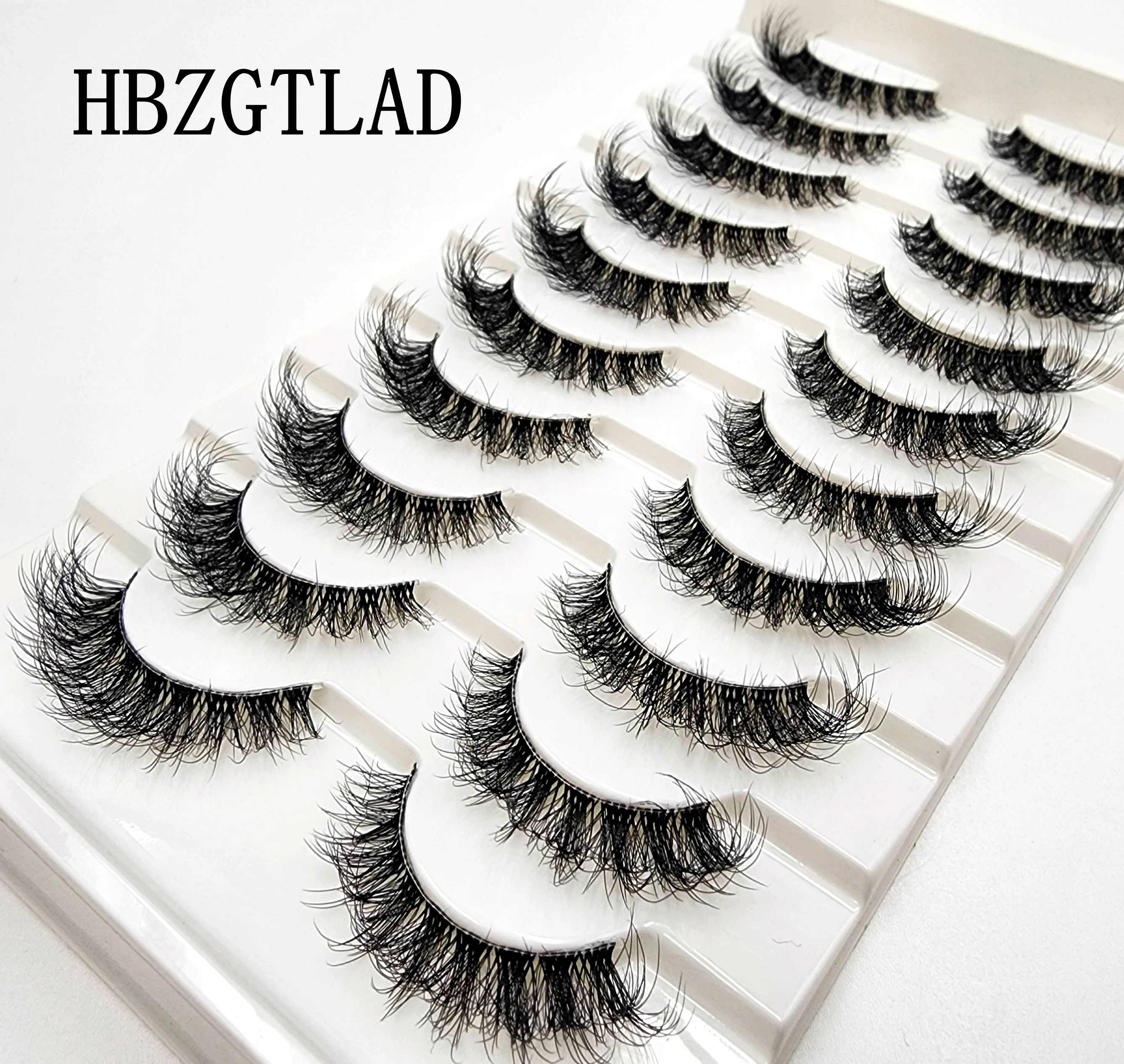 Invisible band Lashes 10 Pairs 3D Faux Mink Lashes Natural short Transparent Terrier Lashes Clear Band Soft Eyelashes Extension