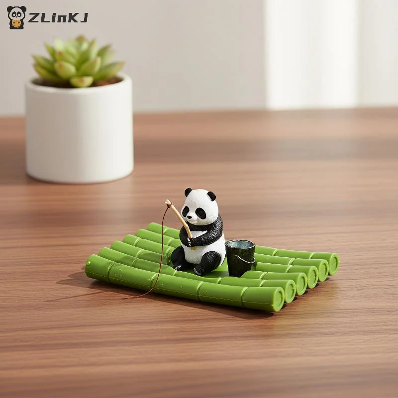 ▶Creative Aquarium Decoration Fish Tank Aquarium Plastic Raft Artificial Simulation Panda Fish Tank Decor