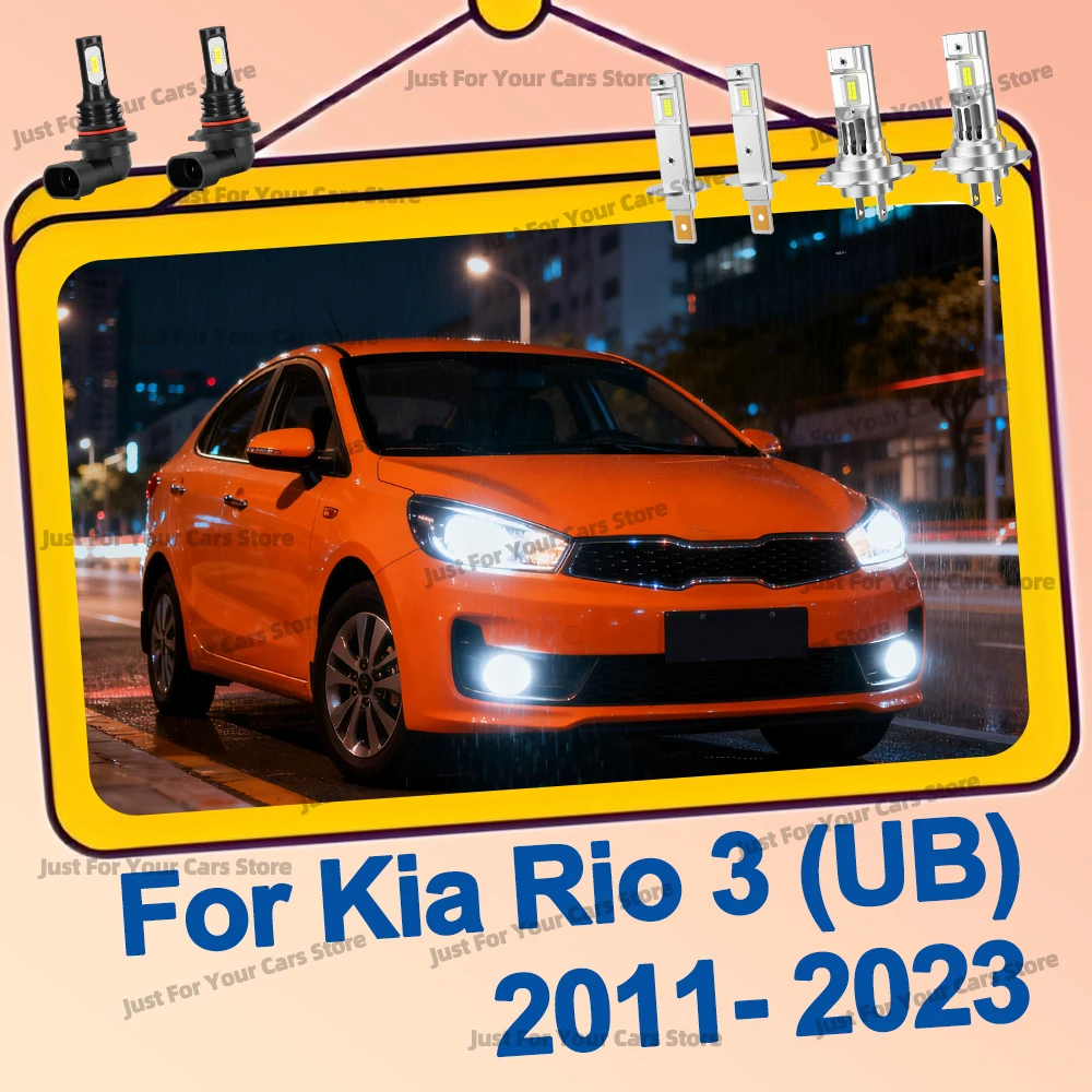 2/6x Car Headlights 6000K Fog Lamps 12V PLug&Play For Kia Rio 3 (UB) 2011-2023 2012 2013 2014 2015 2016 2017 2018 2019 2020 2021