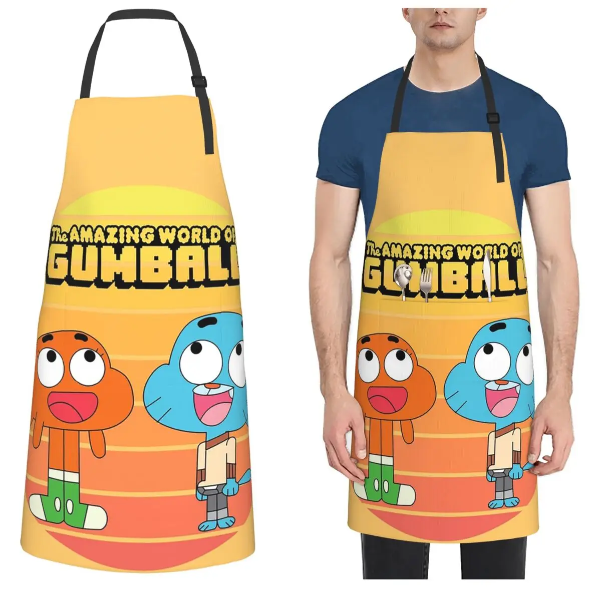 

The Amazing World Of Gumball Cartoon Apron Chef Cooking Cuisine Tablier Sleeveless Bib Kitchen Cleaning Pinafore Painting