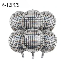 6-12pcs 22 Inches Silver Birthday Disco Party Ball Foil Ballon Set Happy Birthday Party Decoration Decorative balloons for party