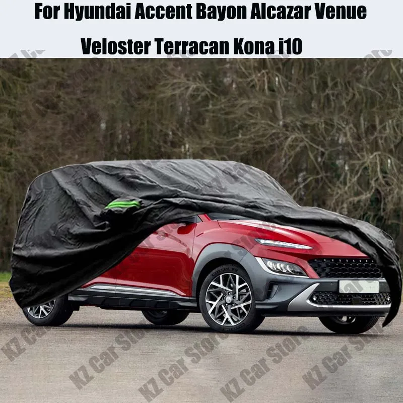

Full Car Cover Anti UV Sun Shade Snow Rain Resistant Cover For Hyundai Accent Bayon Alcazar Venue Veloster Terracan Kona i10