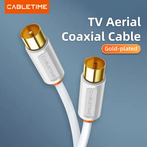 CABLETIME Kabel telewizyjny M/F 3C2V Kabel wideo do telewizji wysokiej rozdzielczości HD Wysokiej jakości antena TV STB Cyfrowa linia telewizyjna C268