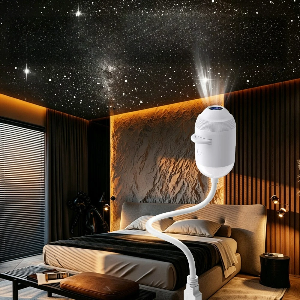 USB Starry Sky Galaxy Projector Night Light 360 Flexible Tube Dual Mode Bedroom Atmosphere Lamp