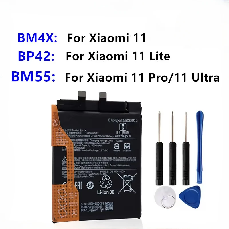 For Xiaomi Battery BP42 BM4X BM55 for Xiaomi 11 11lite/pro/ultra Replacement Bateria Mobile Phone Batteries