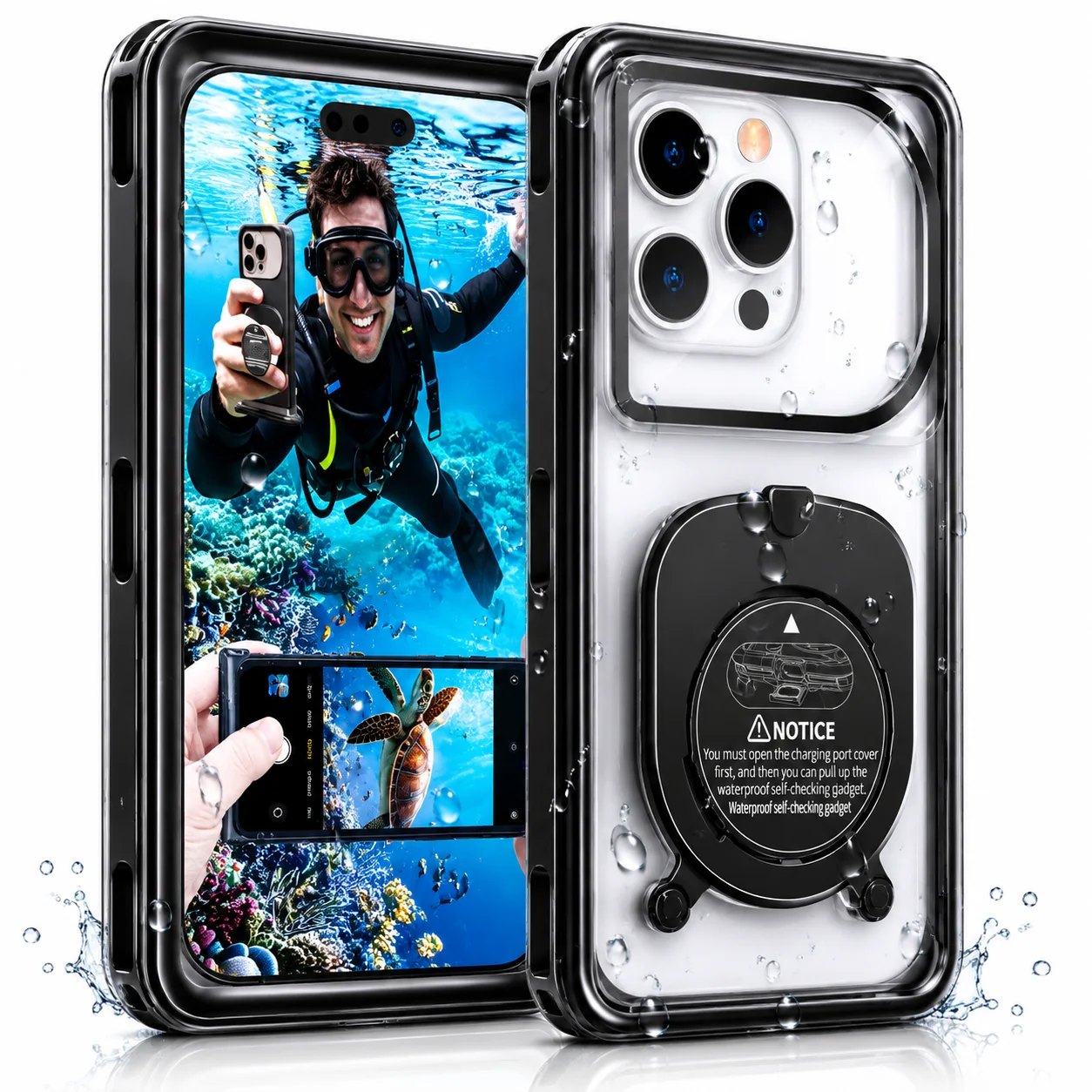 Can Dive Up to 15 Meters, Universal 6.9-Inch Waterproof Phone Case Underwater Touch Screen, Suitable for iPhone, Samsung, Xiaomi