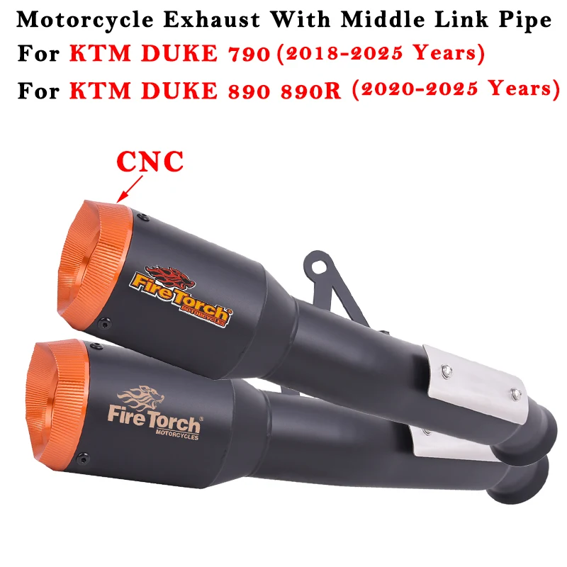 

Motorcycle Exhaust Escape System Modified Muffler With Middle Link Pipe For KTM DUKE 790 890 890R 2018 2019 - 2023 2024 2025