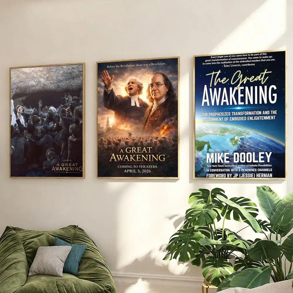 Artwork A Great Awakening Poster Poster Minimalist Decor HD SelfAdhesive Wall Art for Home Café Bedroom Gift Aesthetic Hanging