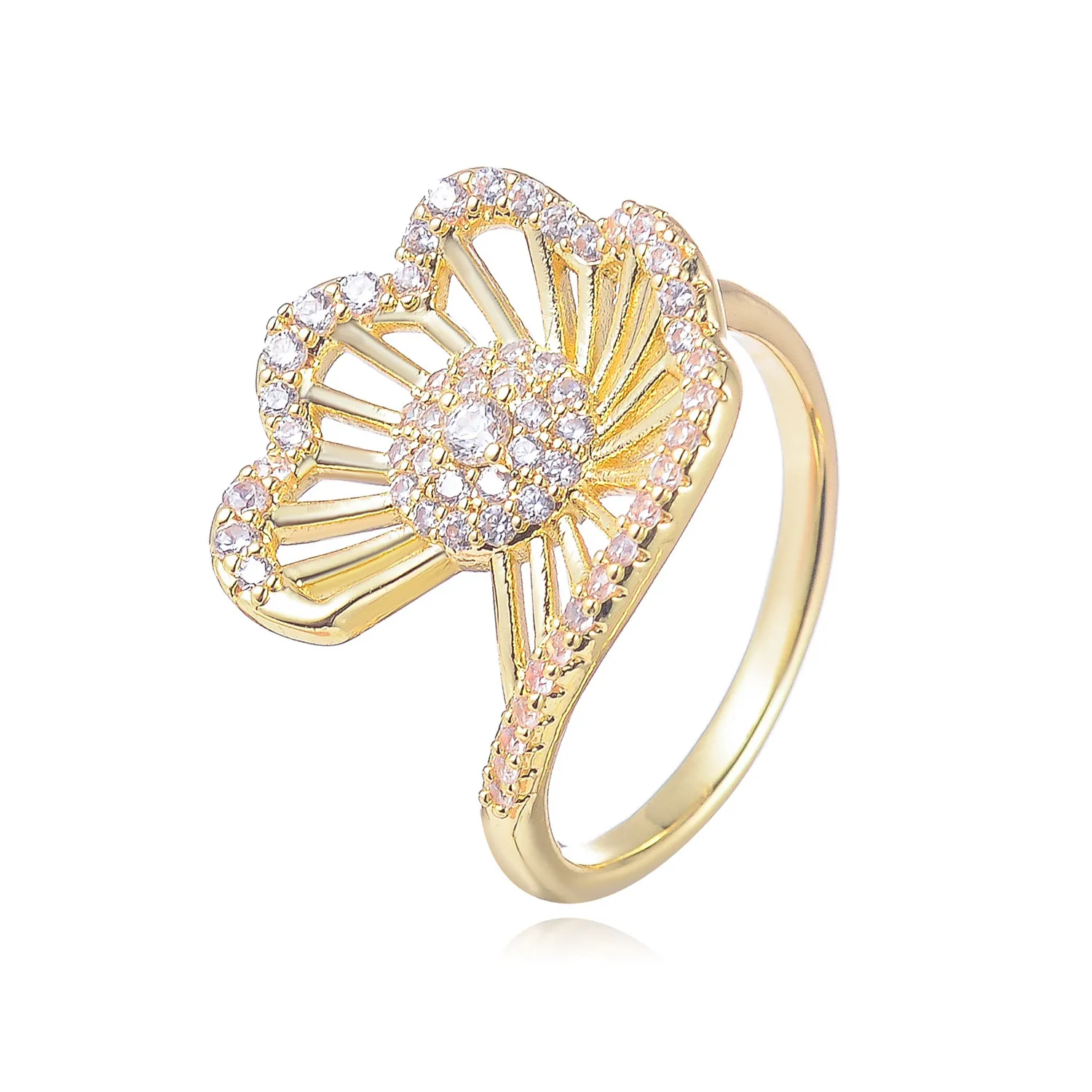 Shinny Flower Fashionable Ring for Women Party Gift Fashion acessórios femininos