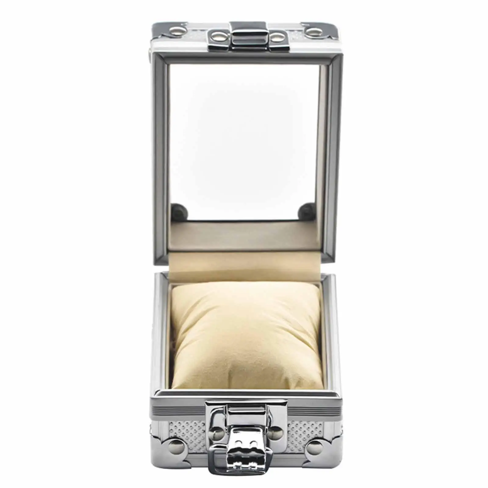 Square Decorated Watch Box Lockable Storage Case for Custom Jewelry Bracelet Gift and Home Use view 2