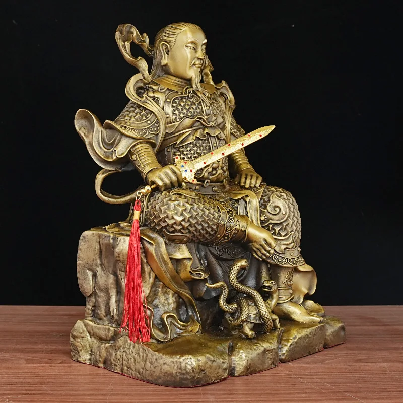 Brass casting of True Martial , a revered as ancestor of Xuantian Emperor and the Xuanwu deity, a bronz