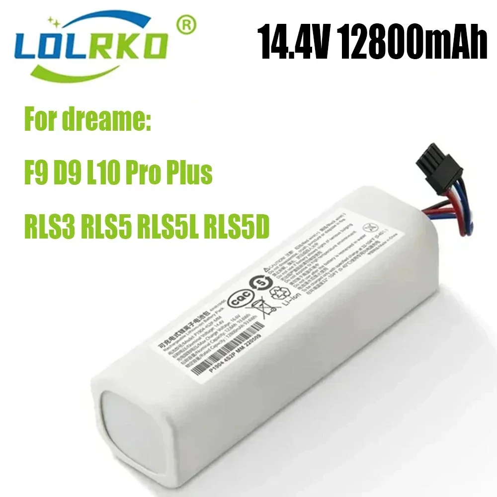 100% Original Battery for Dreame Robot Vacuum Mop Cleaner D9 F9 L10 L10 Pro 12800mAh Lithium-ion Battery Pack 4INR19/66-2