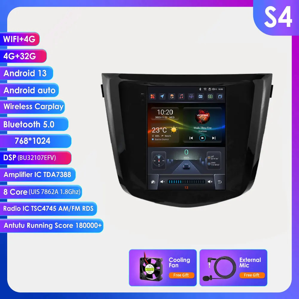 9.7'' 7862 Android autoradio multimediasysteem voor Nissan X-TRAIL X Trail T32 Qashqai 2 J11 2013 - 2017 2 Din Carplay GPS RDS