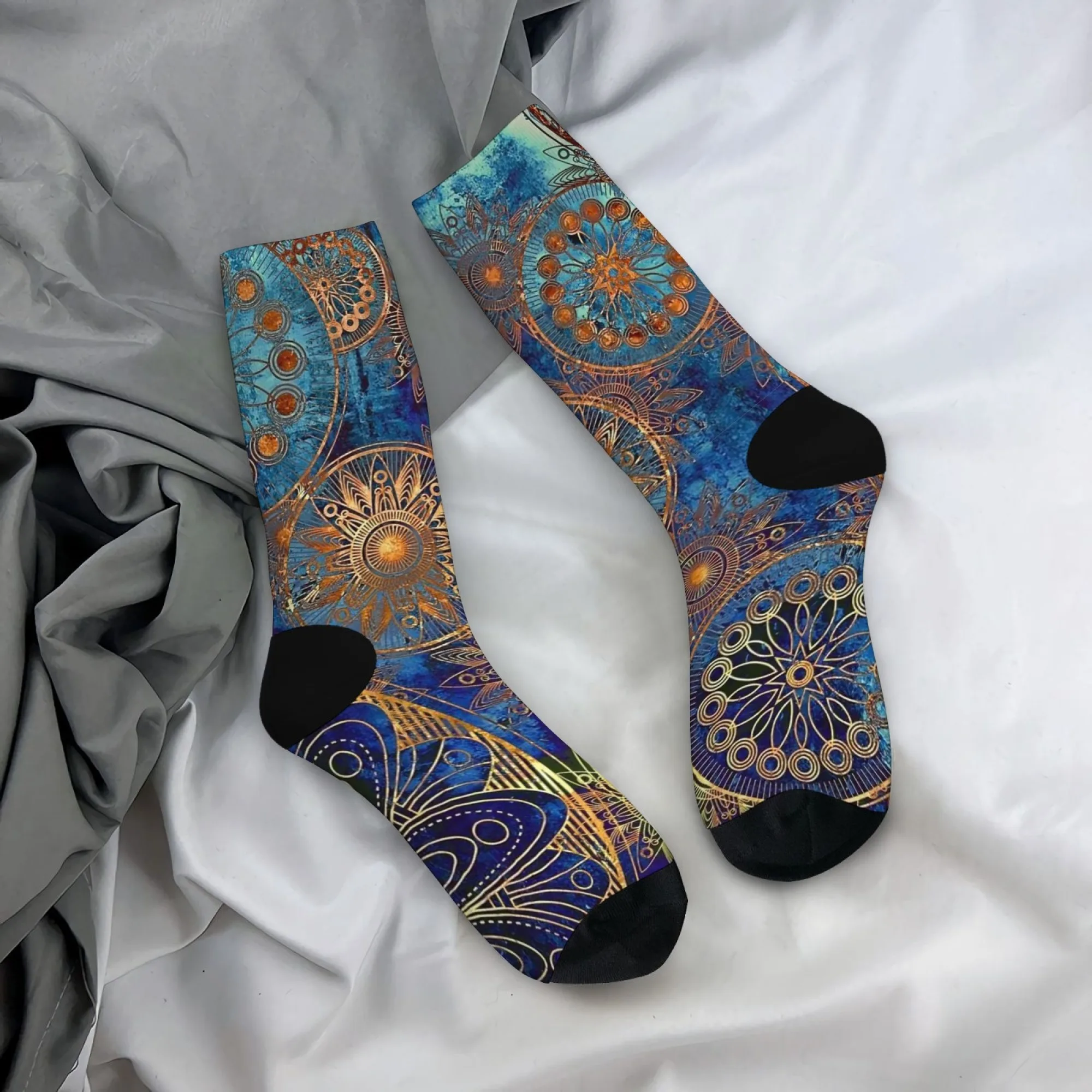 Misteriosi calzini retrò con motivo mandala per uomo e donna, stile Harajuku, hip hop, moda di strada, calzini casual, regalo per le vacanze