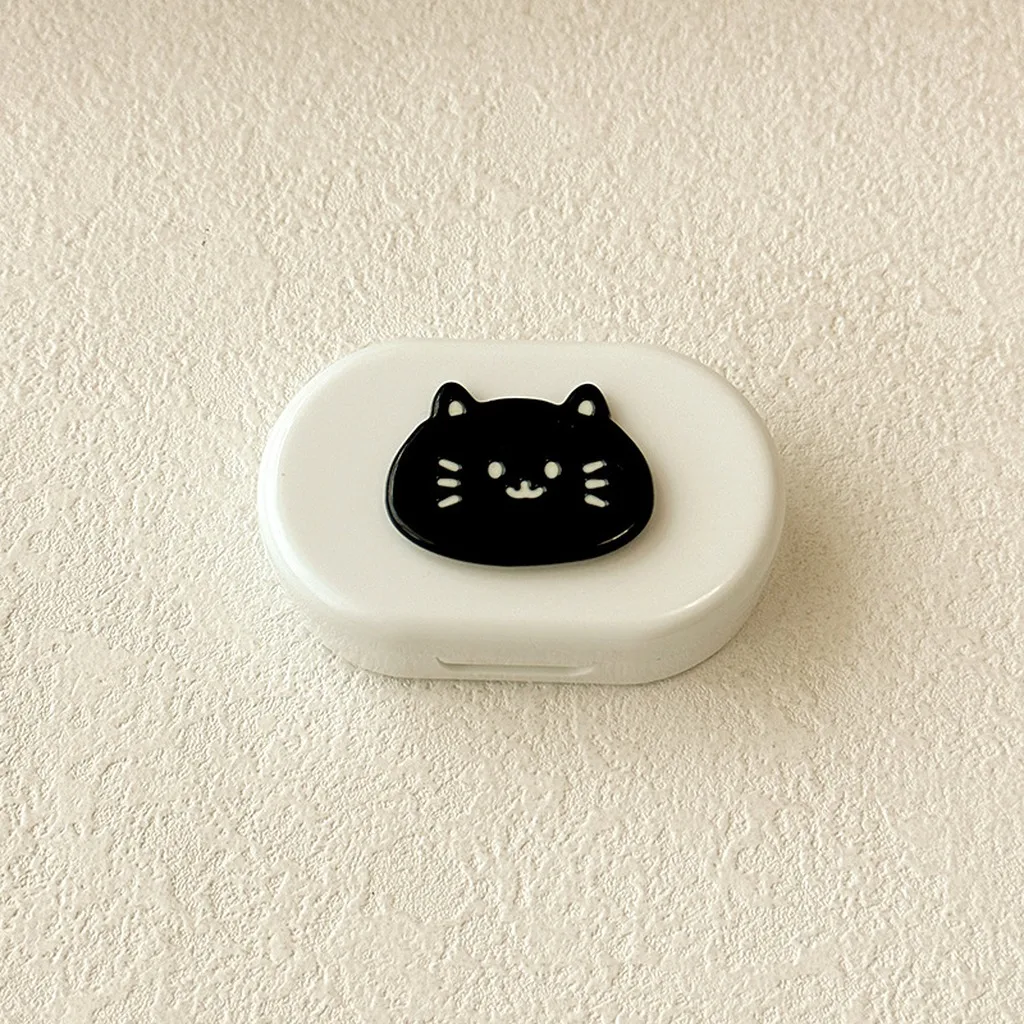 Flip Contact Lens Case Flip-Top Portable Contact Lens Case Contact Lens Companion Box Cartoon For Office Daily Commute Backpack