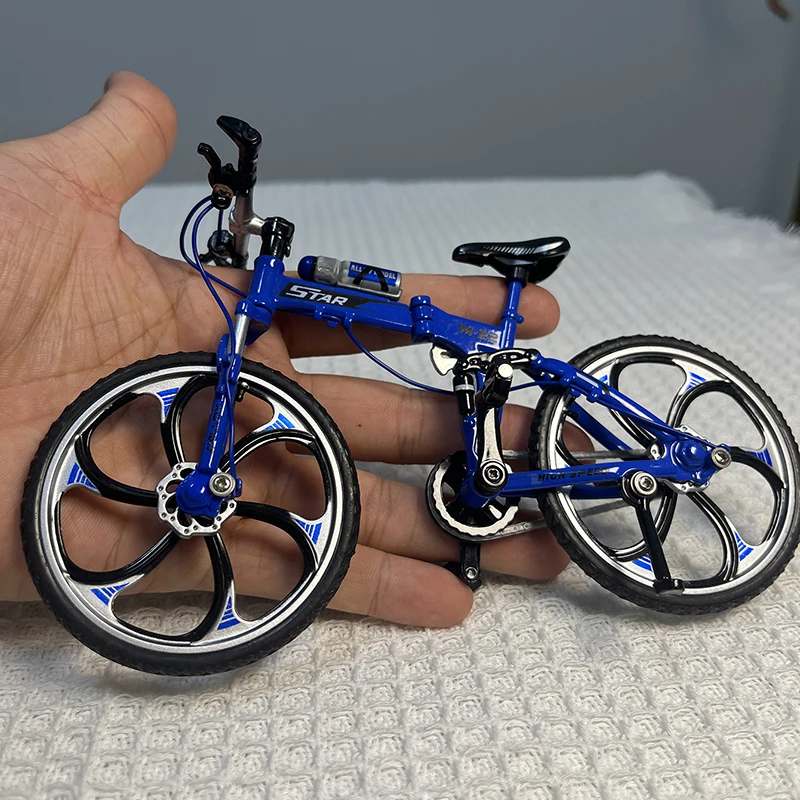 1:8 Mini Model Opvouwbare Lichtmetalen Fiets Diecast Bergvingerrace Miniatuur Fiets Volwassen Simulatie Collectie Geschenken Speelgoed Jongens