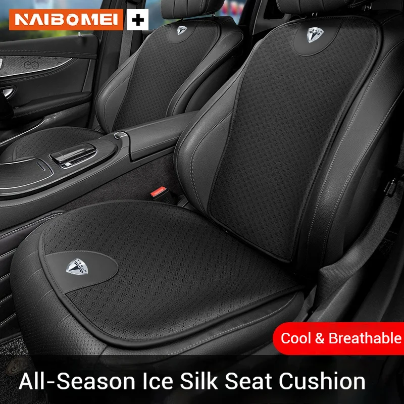 

For Tesla Model S Model Y Model 3 Model X Cybertruck Car Seat Cushion Ice Silk Breathable Car Seat Cover auto Accessories