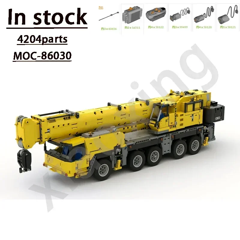 New City Important Transport Crane MOC-86030 Mobile Crane 1:20 Building Block Model 4204 Parts Adult Kids Birthday Toy Gift