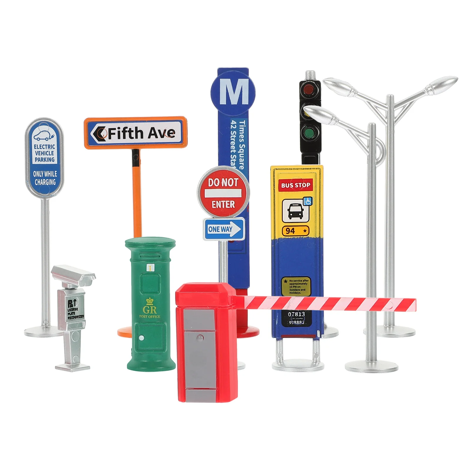 

Signs Traffic Barricade Model Street Road Playset Toys Kids For Mini Cone Signal Light Plaything Child