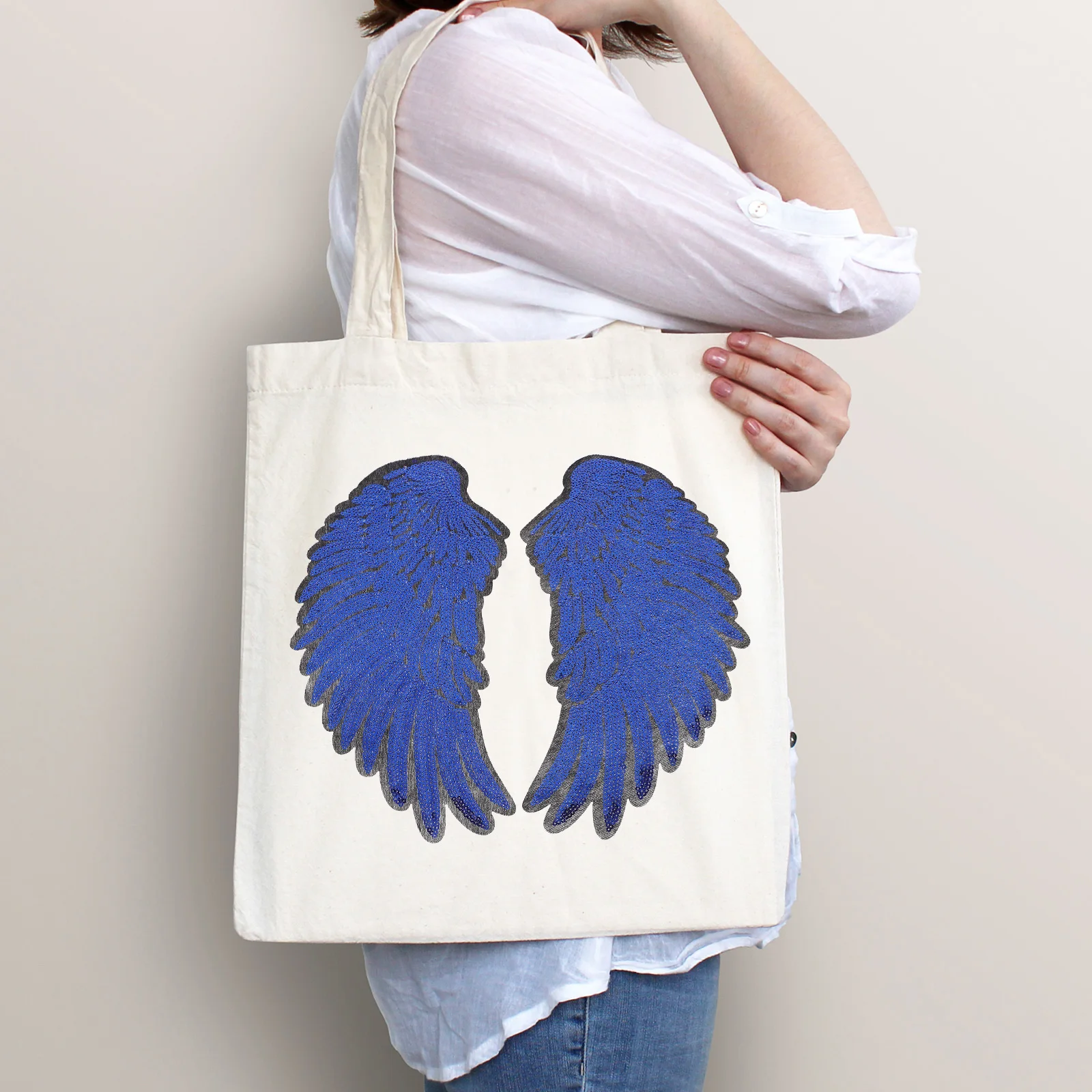 

Premium Bead Wing Cloth Patch Sequin Angel Embroidered Clothing Repair Patch for Jeans Shirts Bags Sewing Applique Wings Patches