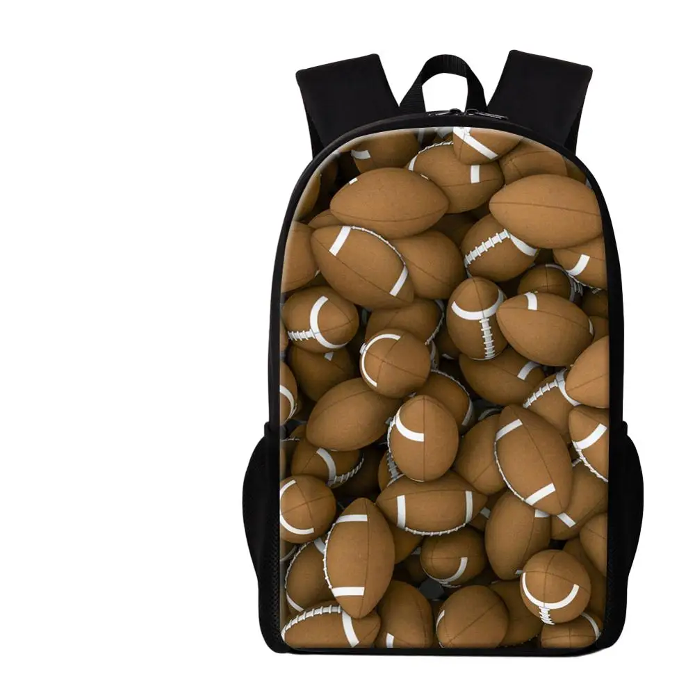 Classic Football Printed School Bag For Boys High Quality Polyester Backpack Children Big Bookbag Men Outdoor Casual Bagpack