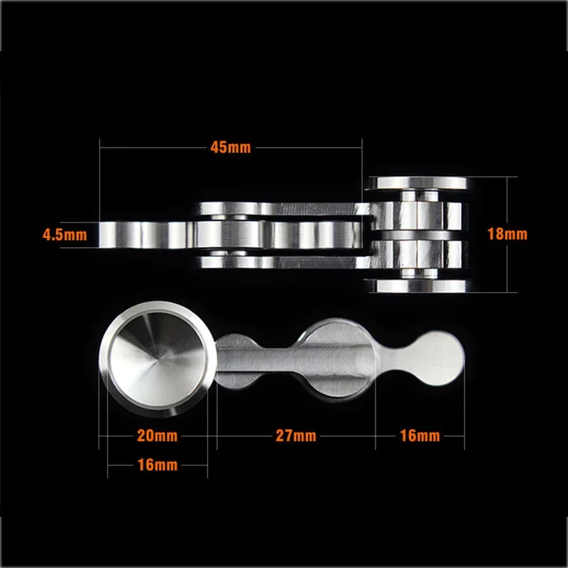 Fidget Spinner 304, Doppelpendel, Edelstahl, chaotisches Pendel, Fidget Spinner, EDC, Dekompressionsspielzeug für Erwachsene