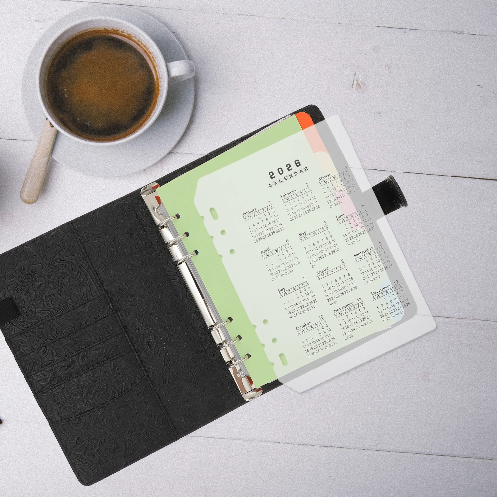 

4 PCS Notebook Binder Inserts Office Calendar Dividers Index Frosted Plastic Date Organization Transparent Refills