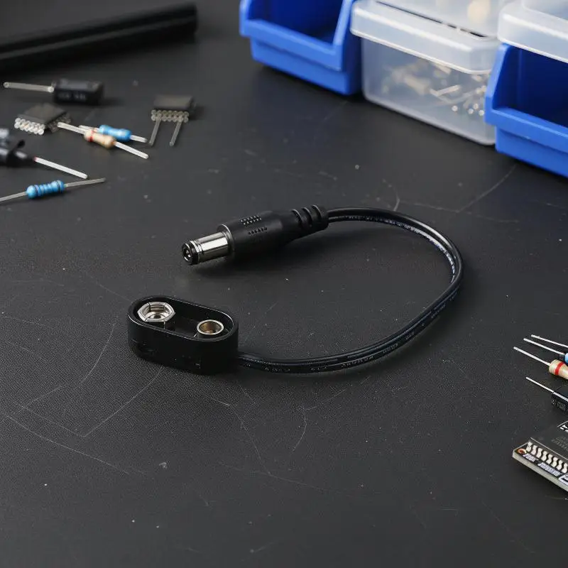 9V Battery Snap Power Connector Male DC Jack Plug Cable Easy to Carry for Guitar Effect Pedal Travel Busking Use