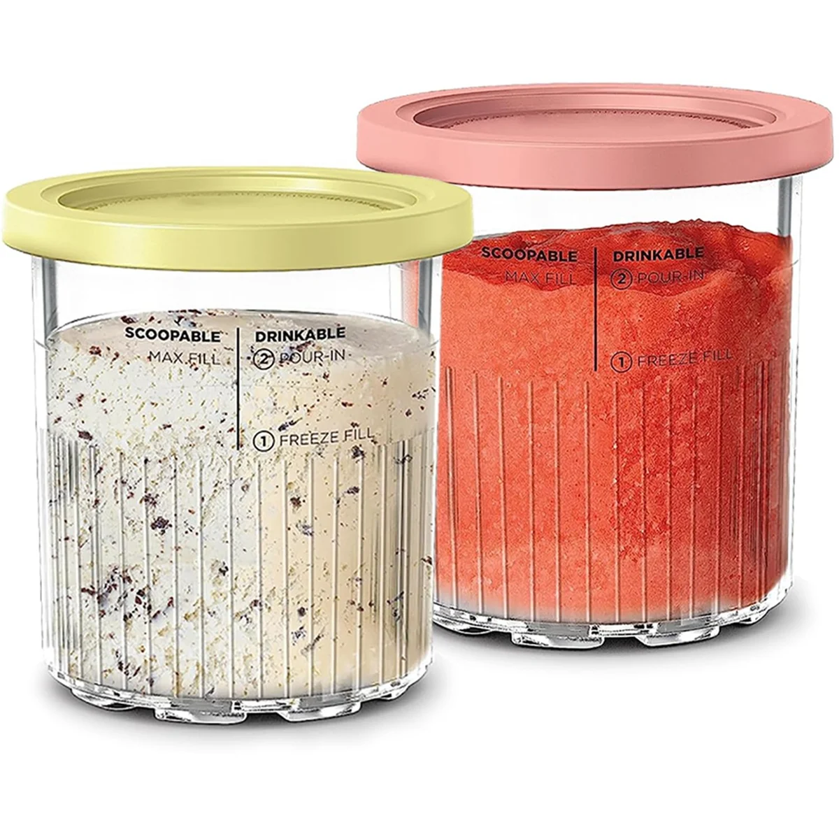 BABZ para Ninja Creami Deluxe 11 en 1 XL tamaño familiar NC500/NC501 pintas 24 Oz - Apto para lavavajillas, sin BPA, a prueba de fugas 2 piezas