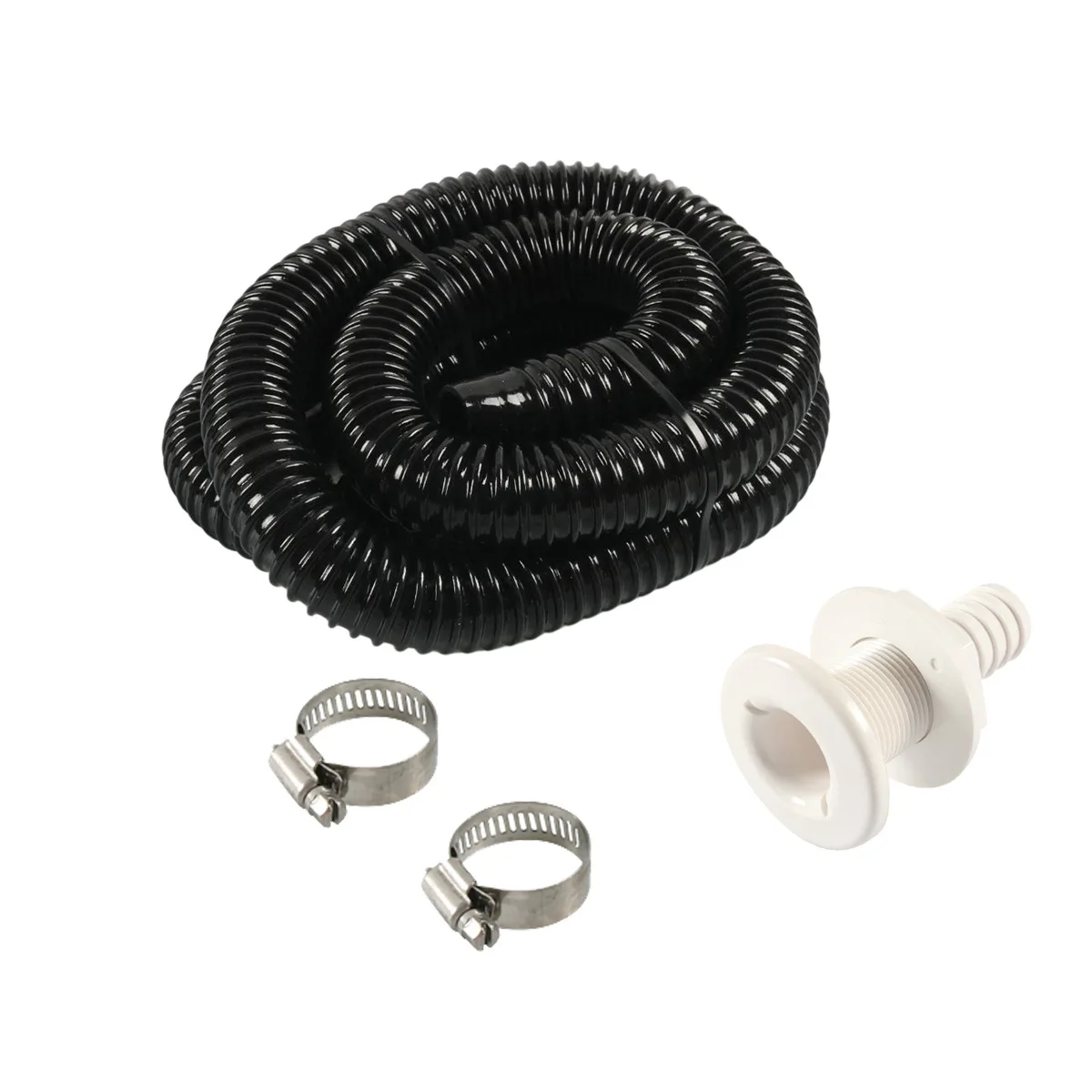Marine Bilge Pump Drain Hose Kit 3/4 Inch Outlet 6 Feet Flexible Hose 2 Stainless Steel Clamps for Boat Yacht RV