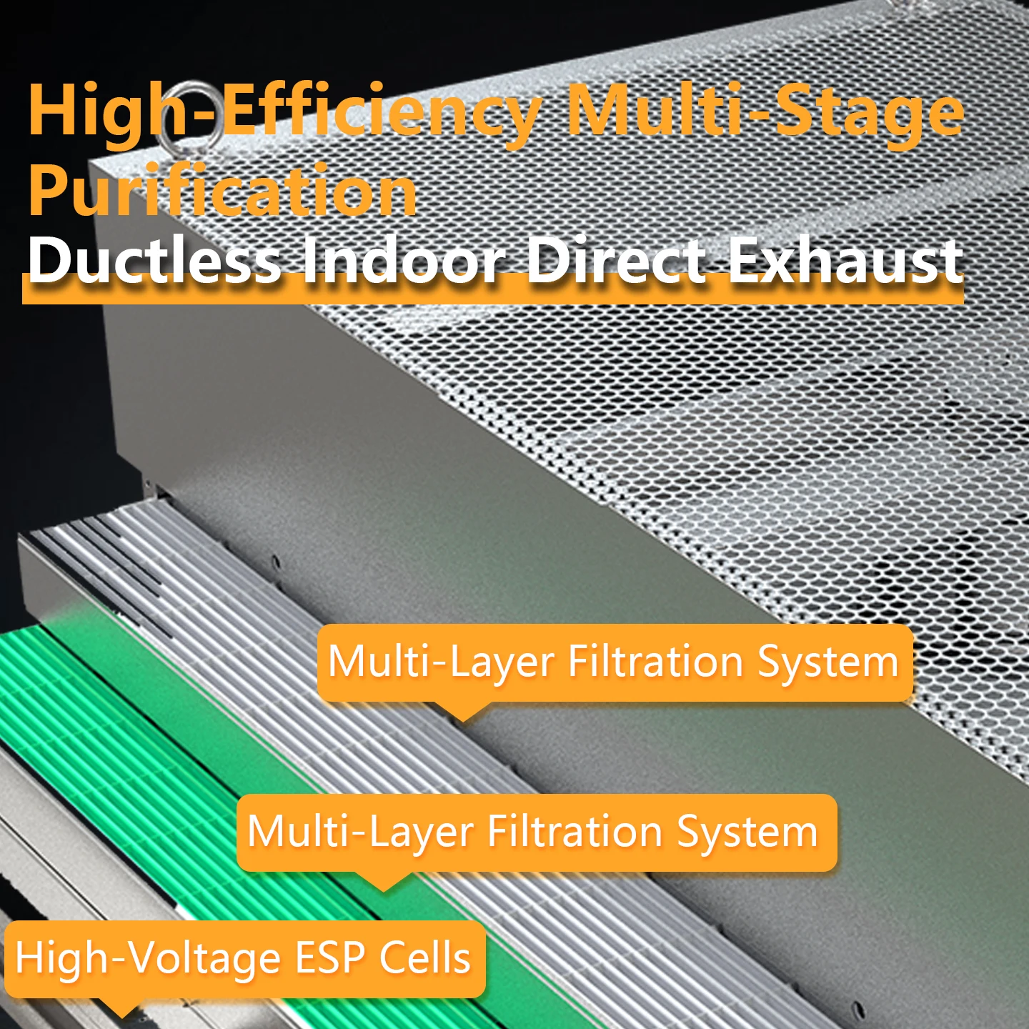 Commercial Customizable Ventless Stainless Steel Ductless Recirculation Commercial Kitchen Exhaust Range Hood Wholesale