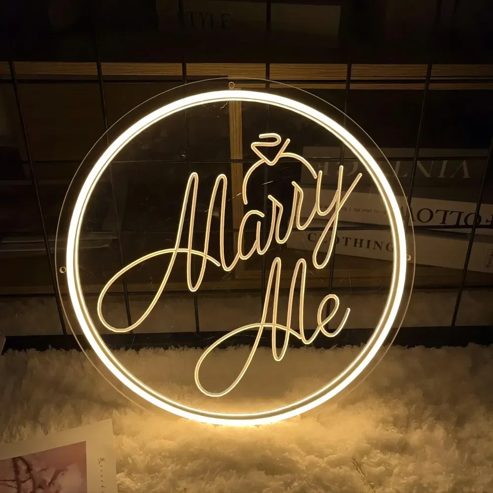 

Marry Me Neon Carve Sign Personlity LED Lights For Wedding Neons Decoration Coffee Shop Bar Decor Gifts To Friend Support Custom