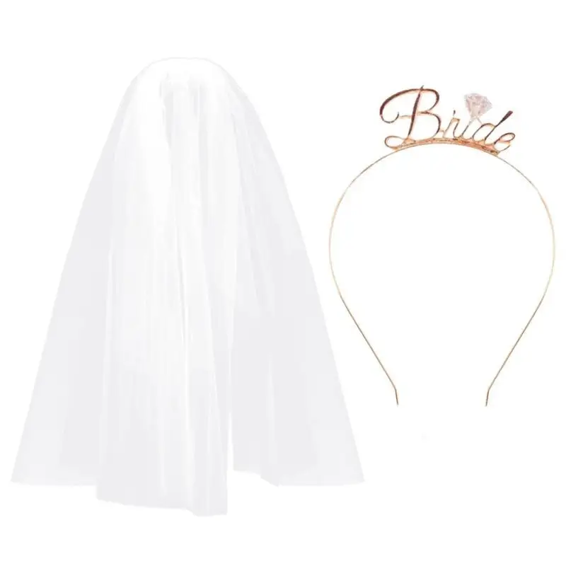 

652F Wedding Veil Headband Engagement Event Bridal Veil Wedding Bride Veil Headpiece