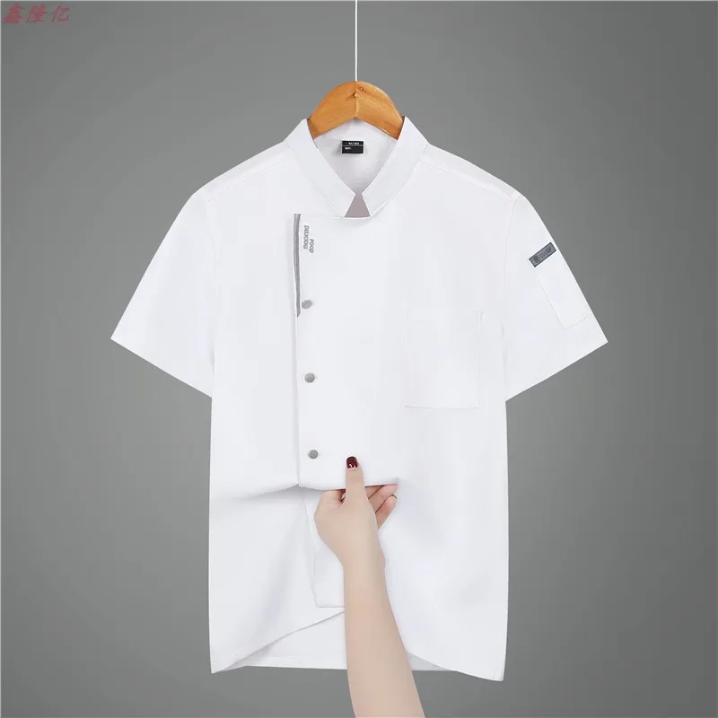 Letnia Cienka Oddychająca Siatkowa Kurtka Kucharska Hotel Restauracja Odzież Robocza Kucharska Piekarnikowy Steakhouse Krótki Rękaw Uniform