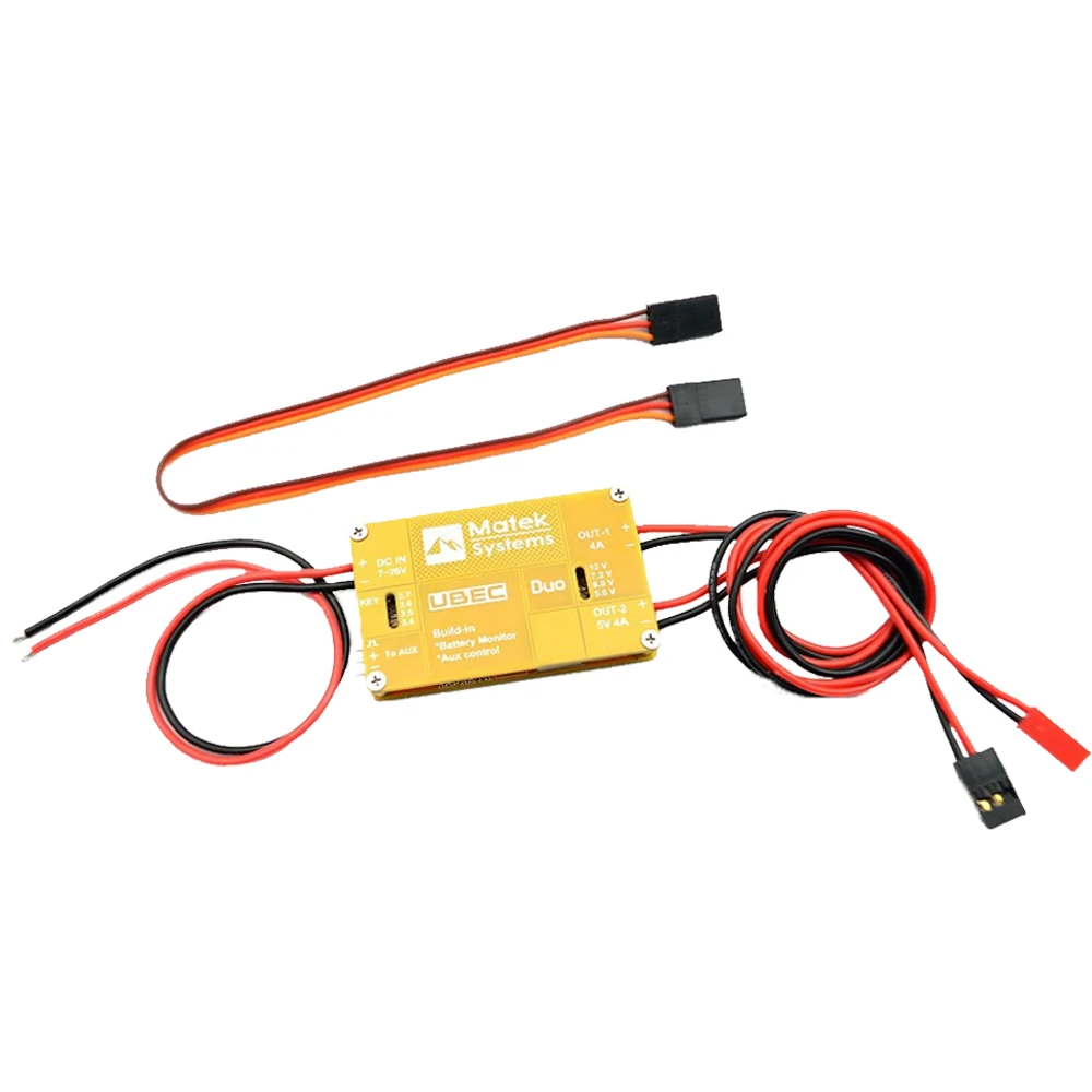 Matek-Système UBEC DUO 4A 5V ~ 12V & 4A 5V intégré, control mx pour avion RC, quadrirotor, multicopter