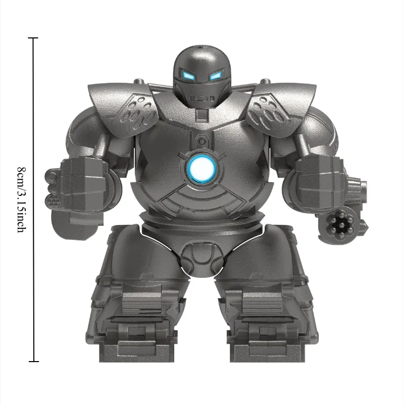 Image of NEU 8CM Marvel Superhelden-Schurken-Kollektion Hobbys Bausteine Spielzeug Iron Man Iron Tyrant Mini-Bausteine Festtagsgeschenk