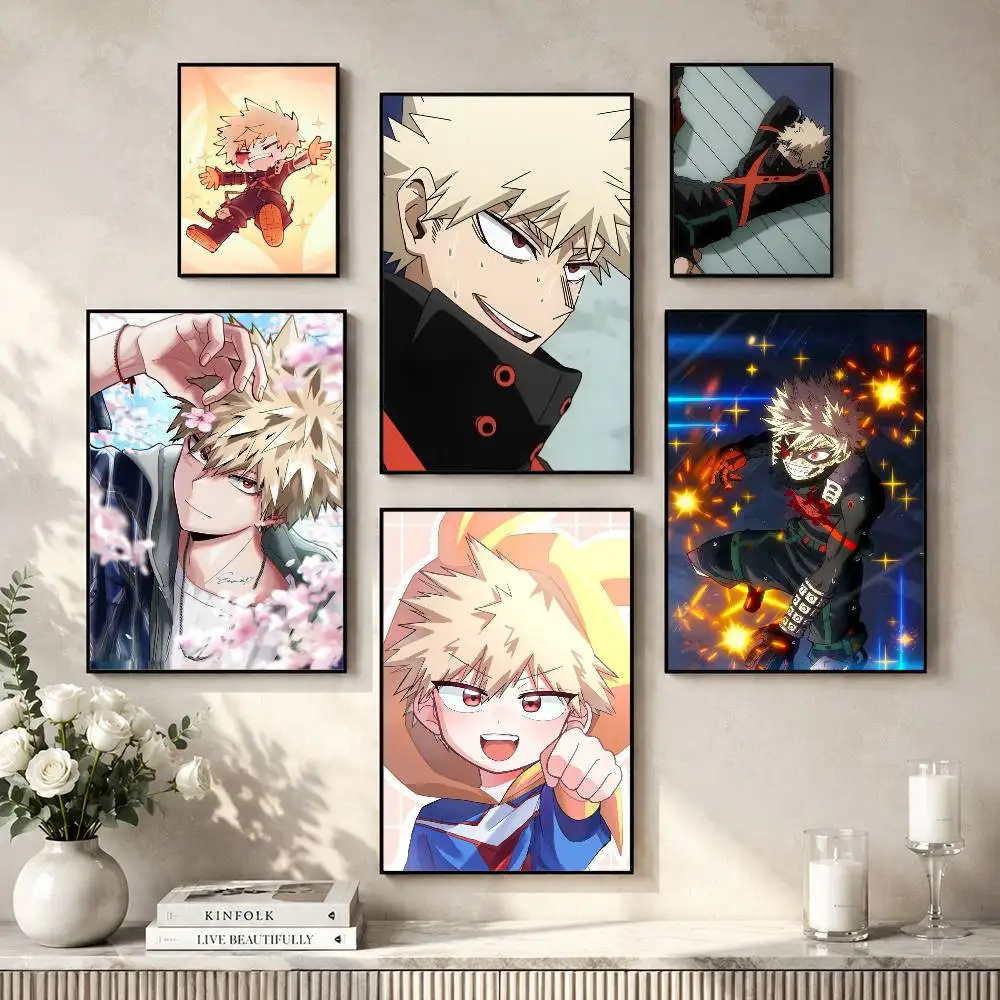 bakugo A-Anime K-Katsuki Poster Versatile HD Waterproof Wall Art Self-Adhesive Decor for Any Space Ideal Gift